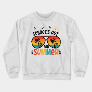 Retro Schools Out For Summer Last Day Of School Teacher Kids Crewneck Sweatshirt